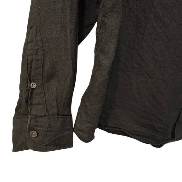 Gap Mens Long Sleeve Button Up Linen Shirt Size XL Black RECENT Spring 2024 - Picture 3 of 9